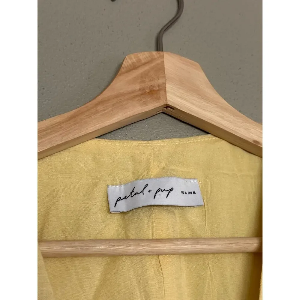 PETAL + PUP Meara Tie Front Vest Top Yellow Size Medium - Picture 5 of 7